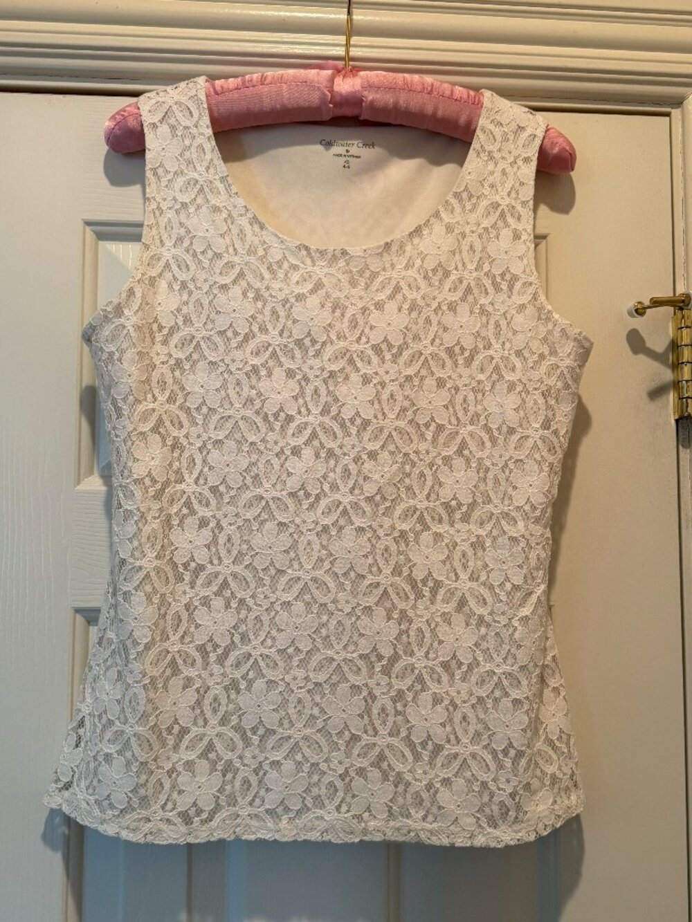 Coldwater Creek Off White Lace Tank Top sz 4-6